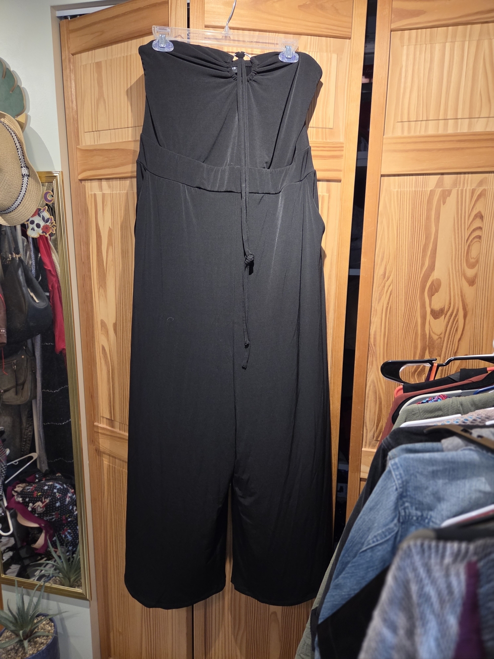 Torrid Black Wide-Leg Jumpsuit With Neck Tie Strap